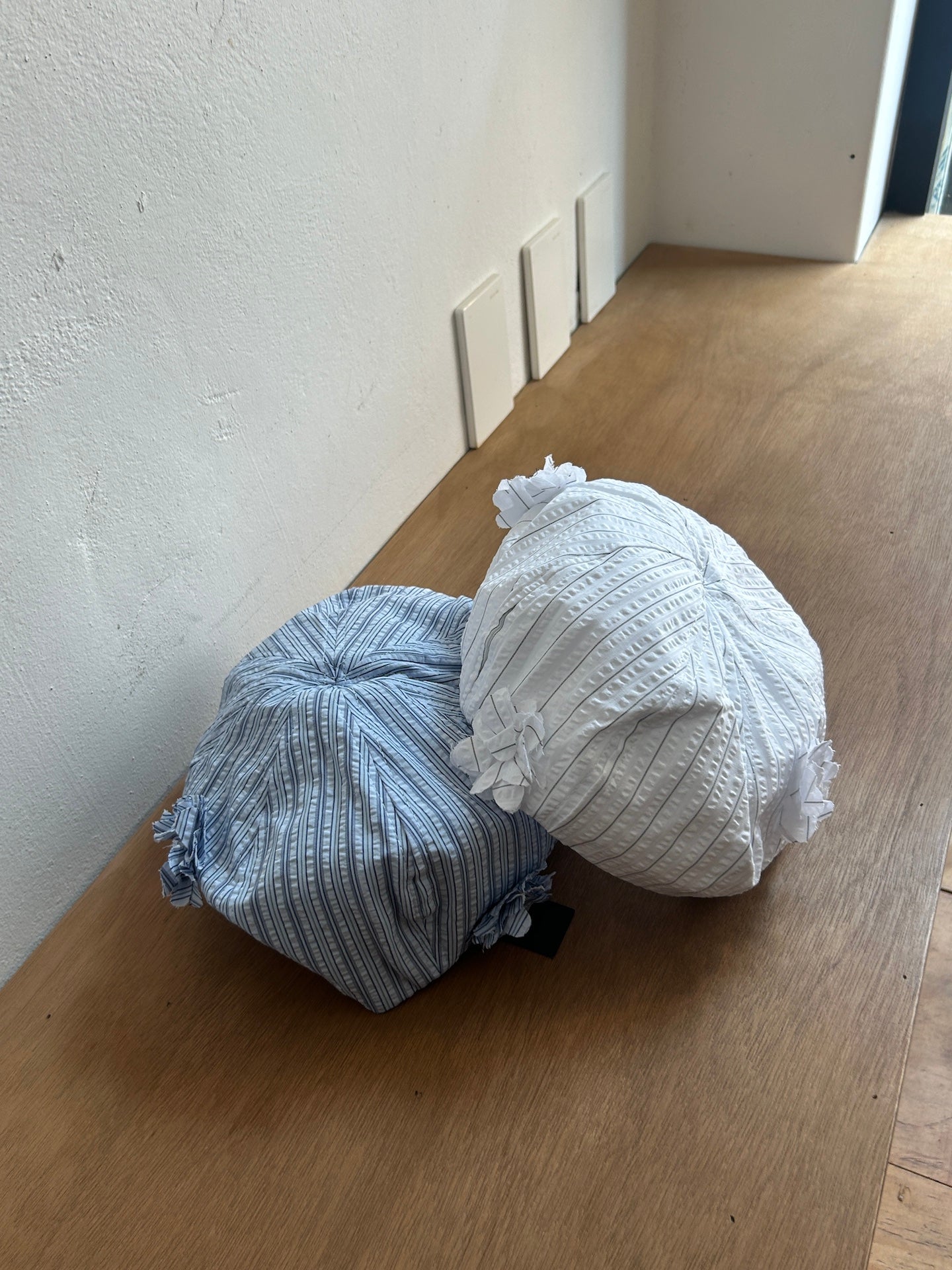 Seersucker Striped Floral Beret